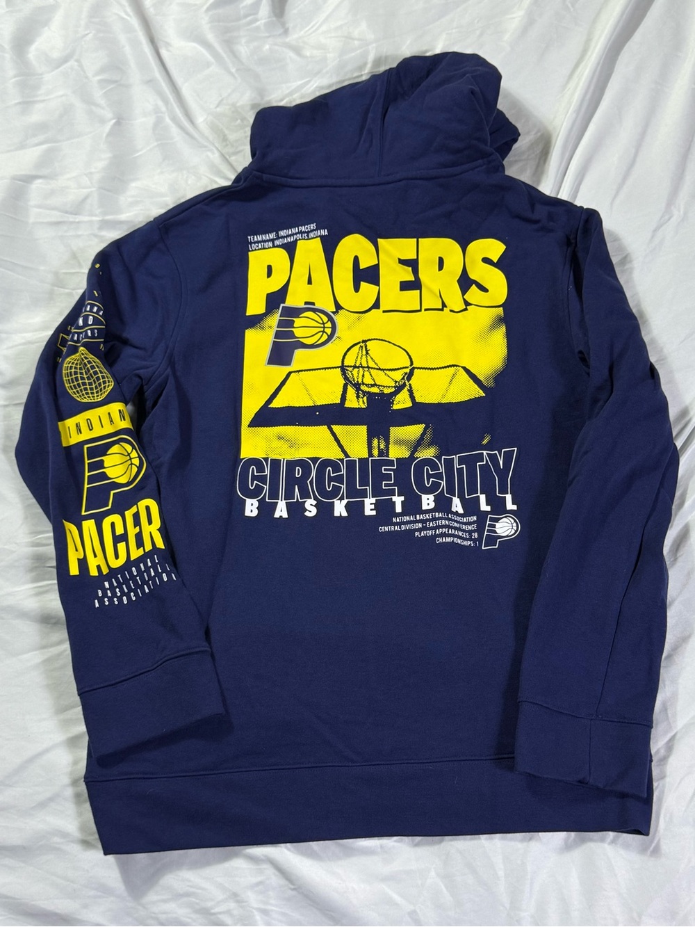 Indiana Pacers NBA Fanatics Circle City Basketball Hoodie - Navy & Yellow